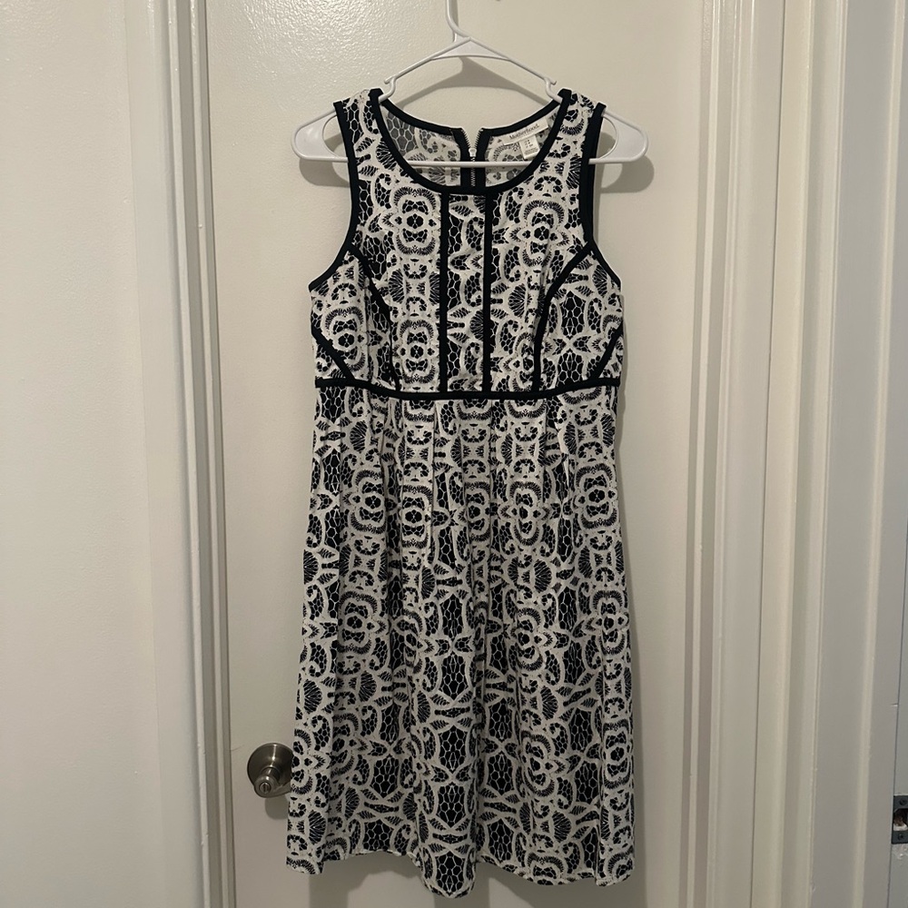 Motherhood Maternity Black and White Lace Midi Dress